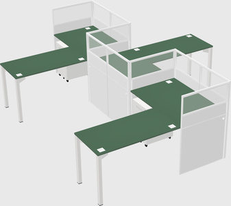 L-shape cubicles