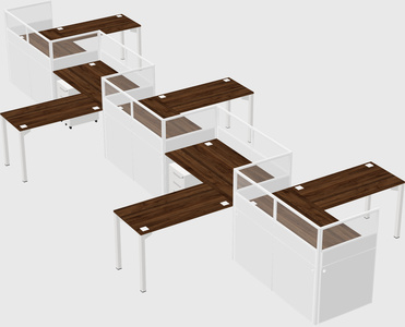 L-shape cubicles
