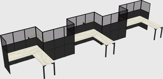 L-shape cubicles