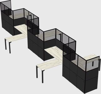 L-shape cubicles