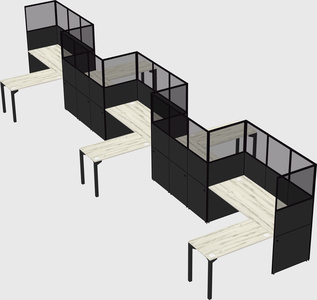 L-shape cubicles