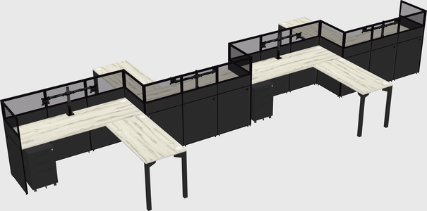 L-shape cubicles