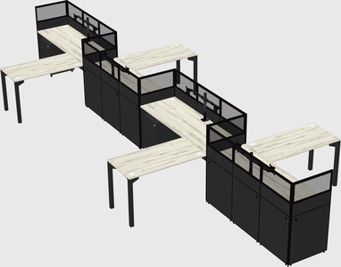L-shape cubicles