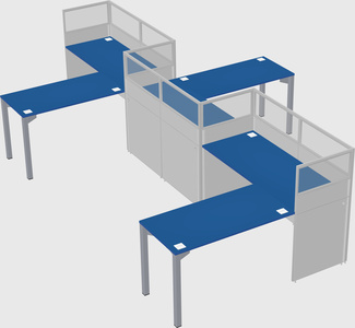 L-shape cubicles