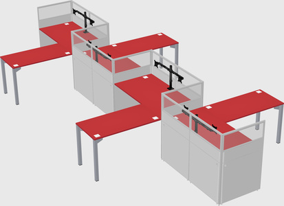 L-shape cubicles