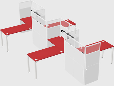 L-shape cubicles