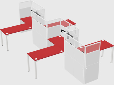 L-shape cubicles