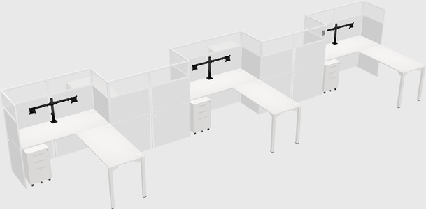 L-shape cubicles