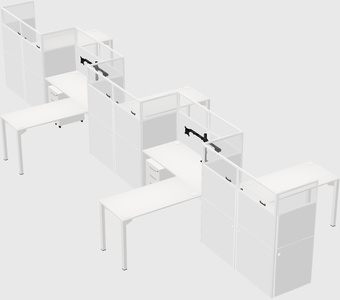 L-shape cubicles