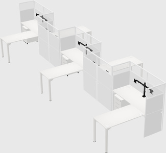 L-shape cubicles