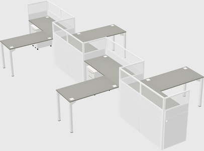 L-shape cubicles