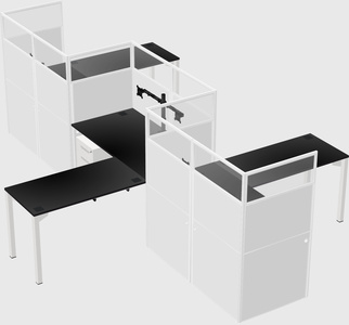 L-shape cubicles