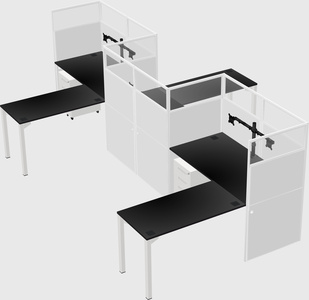 L-shape cubicles