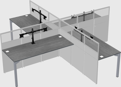 Quad office cubicles