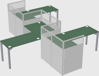 L-shape cubicles