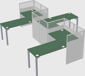 L-shape cubicles