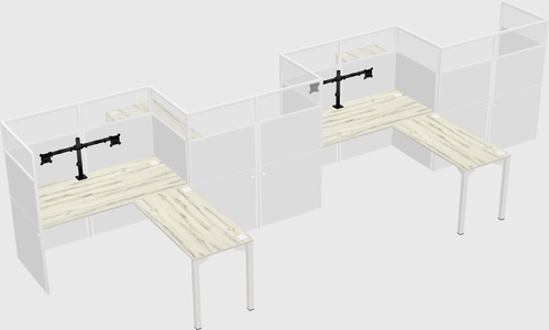 L-shape cubicles