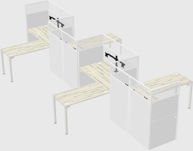 L-shape cubicles