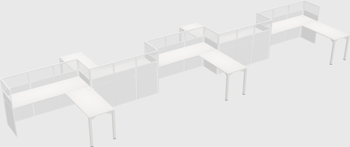 L-shape cubicles