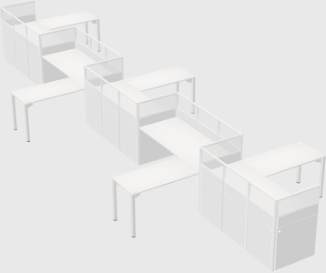 L-shape cubicles