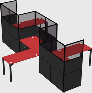 L-shape cubicles