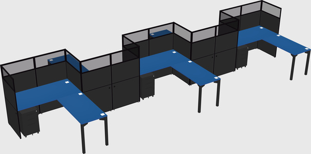 L-shape cubicles