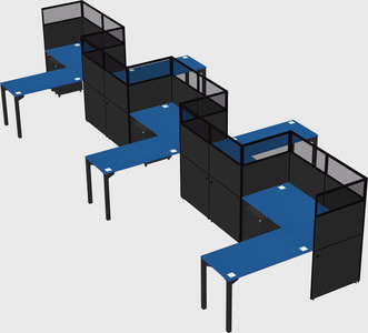 L-shape cubicles