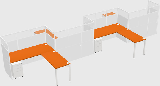 L-shape cubicles