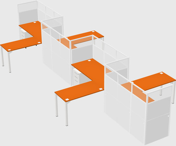 L-shape cubicles