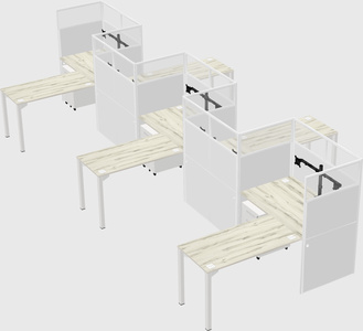 L-shape cubicles