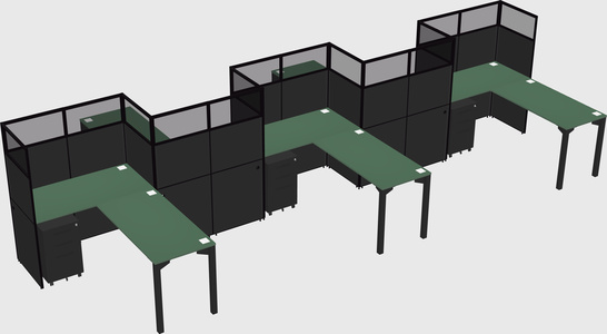 L-shape cubicles