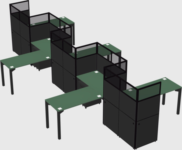 L-shape cubicles