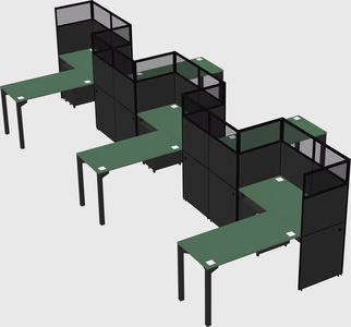 L-shape cubicles