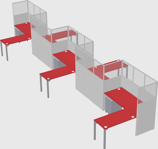 L-shape cubicles