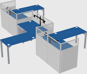 L-shape cubicles