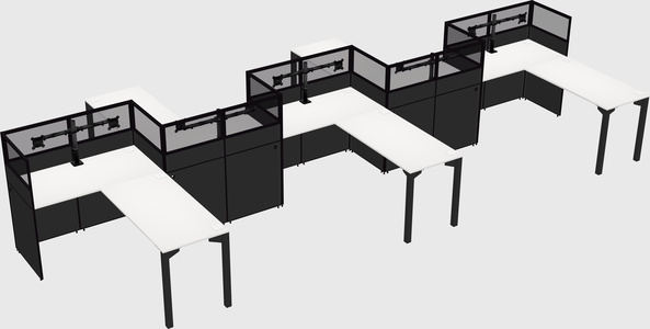 L-shape cubicles