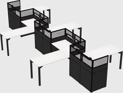 L-shape cubicles