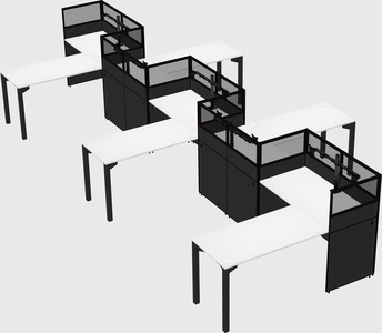 L-shape cubicles