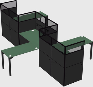 L-shape cubicles