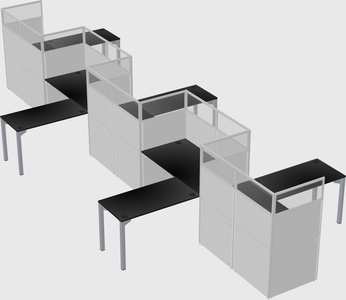 L-shape cubicles