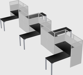 L-shape cubicles