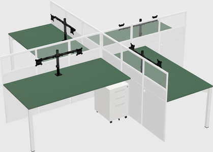 Quad office cubicles