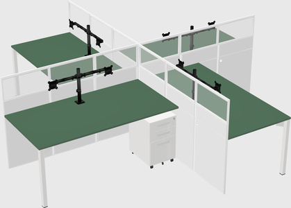 Quad office cubicles