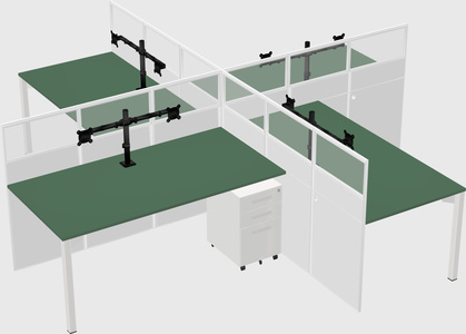 Quad office cubicles