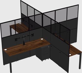 Quad office cubicles