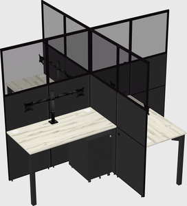 Quad office cubicles