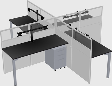Quad office cubicles