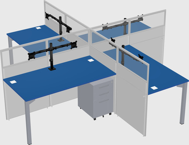 Quad office cubicles