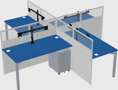 Quad office cubicles