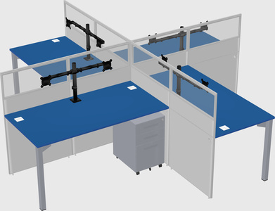Quad office cubicles